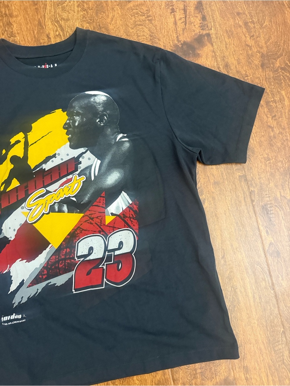 Jordan Black Graphic Tee with Red & Yellow Accents - Picture 4 of 10